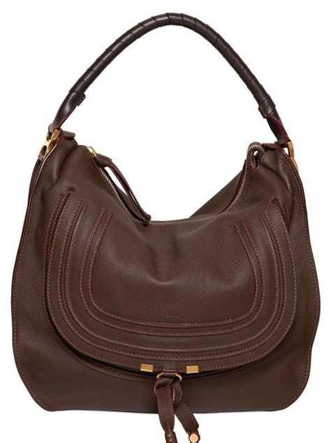 chloe marcie large hobo|Chloé Large Marcie Leather Hobo Bag .